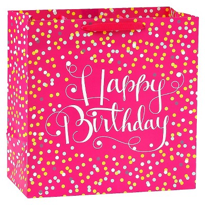 Large Confetti Birthday Gift Bag Pink - Spritz™