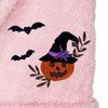 Linum Home Textiles 100% Turkish Cotton Unisex Terry Embroidered Bath Robe - Pumpkin Head - 3 of 3