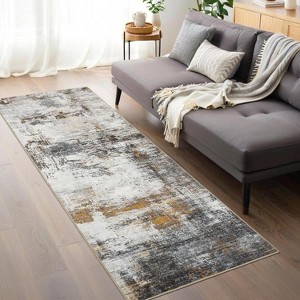 Modern Abstract Pattern Machine Washable Rug, Non-Slip, Non-Shedding, Low Pile Foldable Rug for Bedroom, Living Room and Game Room - 1 of 4