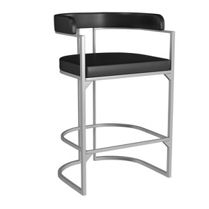 Hillsdale Furniture Cannonwood Half Moon Shape Metal Upholstered Back Counter Height Barstool Silver: Faux Leather, Fixed Height 26" - 1 of 4