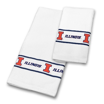 NCAA Illinois Illini Towel Set College Bathroom Accessories - Illinois Fighting Illini..