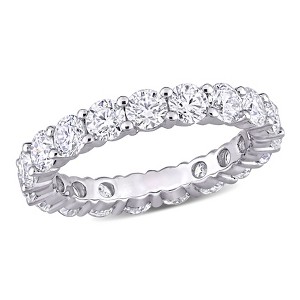 EVERLY JEWELRY | 10K White Gold 2.7 CT DEW Created White Moissanite Eternity Ring - 1 of 4