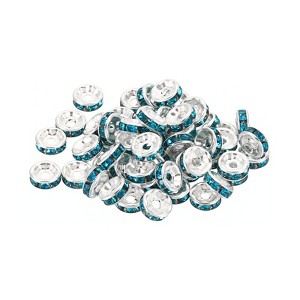 Unique Bargains Rhinestone Small Round Bulk Glass Spacer Beads for Jewelry Making 100 Pcs - 1 of 4