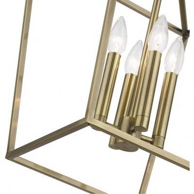 Devone Antique Brass Mini Square Frame Chandelier