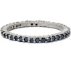 Pompeii3 1/2ct Black Raw Diamond Prong Set Eternity Ring 14K White Gold - 2 of 4