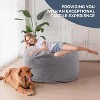 MAXYOYO Giant Bean Bag, Faux Fur Convertible Beanbag Folds from Lazy Chair to Floor Mattress Bed, Grey - 3 of 4