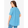 Woman Within Plus Size Seersucker Baseball Shirt - 3 of 4
