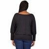 24seven Comfort Apparel Plus Size Round Neck Long Blouson Sleeve Banded Bottom Top - 3 of 4