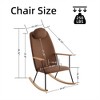 SKRAN Adjustable Headrest Pillow Rocking Chair, Leather Upholstered Glider Rocker with High Backrest for Nursery, Bedroom, Living Room (Brown) - 3 of 4