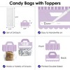 Big Dot of Happiness Purple Stripes - DIY Simple Party Clear Goodie Favor Bag Labels - Candy Bags with Toppers - Set of 24 - 3 of 4