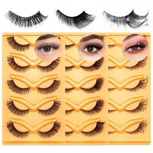 Saviland Vegan Mink Lash Trio: 15-Pair 18-21mm Fox/Cat Eye Strips - Wispy to Fluffy 3D Faux Lashes. - 1 of 4