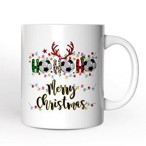 Soccer Buffalo Plaid Christmas Mug, Ho Ho Ho Football Gift (Non-Custom Only)| OrnamentallyYou - 1 of 4