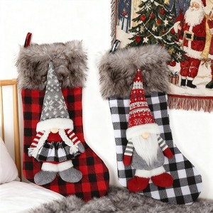 FIONECA 2pcs 18.9 "Christmas Stockings Classic Large Stockings Dwarf Doll, Christmas Figure Family Holiday Christmas Party Decoration - 1 of 4