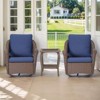 Buenhomino 3-Piece Patio Set, Wicker Swivel Glider Chairs & Side Table, Weather-Resistant with Cushions for Porch, Deck, or Balcony - 2 of 4
