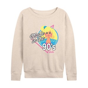 Women's - Barbie - Made in the 90's Lightweight French Terry Wide Neck Long Sleeve Shirt - 1 of 4