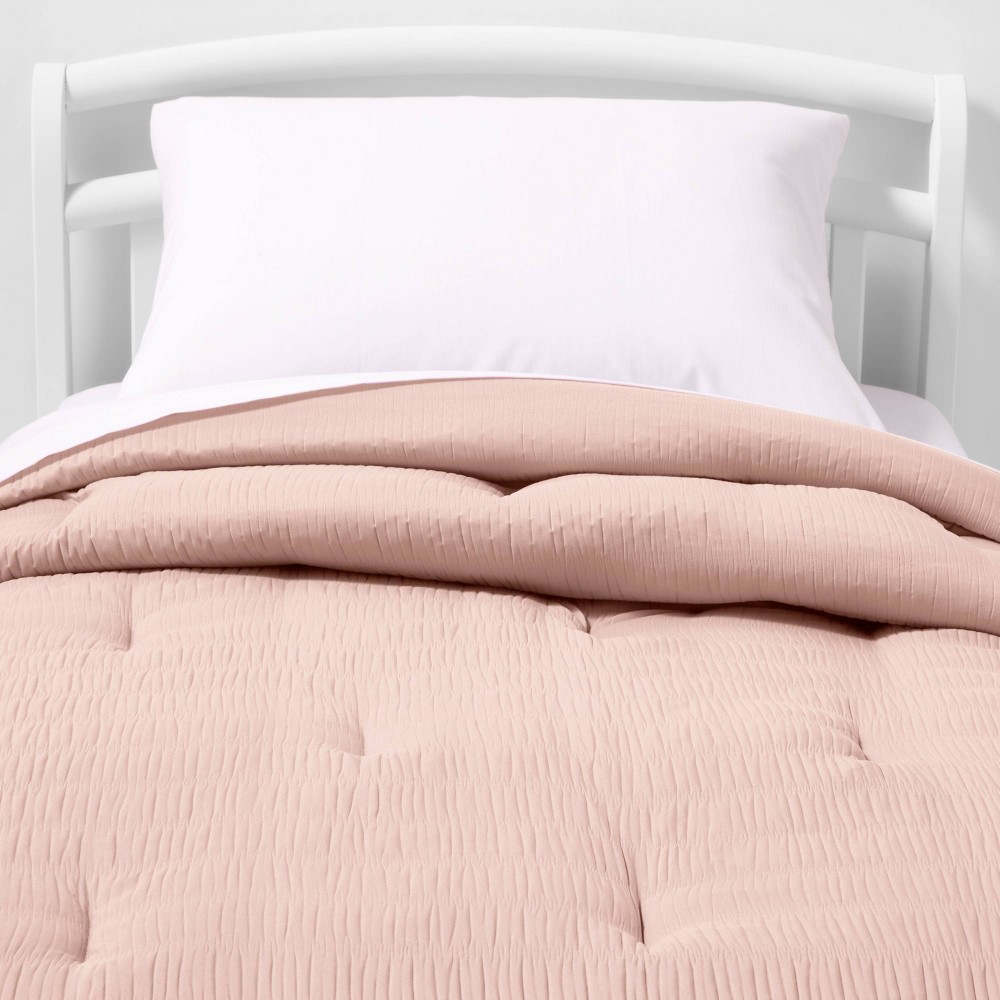 Photos - Duvet Toddler Seersucker Kids' Comforter Pink - Pillowfort™