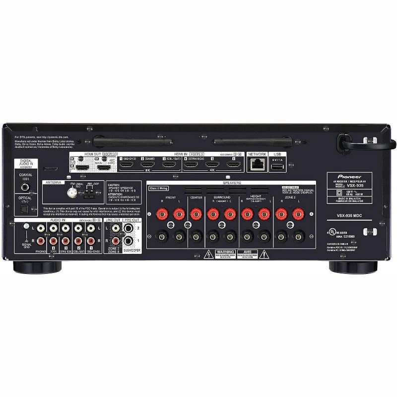 Pioneer VSX935 7.2 Channel Network AV Receiver  Black, 4 of 5