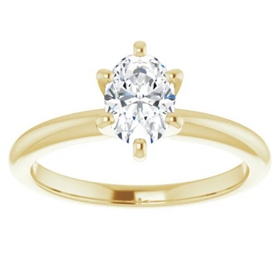 Pompeii3 1/2 Ct Oval Solitaire Diamond Engagement Ring Lab Created White or Yellow Gold