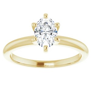 Pompeii3 1/2 Ct Oval Solitaire Diamond Engagement Ring Lab Created White or Yellow Gold - 1 of 2