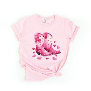 Simply Sage Market Women's Coquette Valentine Boots Short Sleeve Graphic Tee - 1 of 4