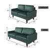 Velvet Loveseat Mid-Century Modern Sofa Tufted Couch with Wooden Legs for Living Room - 3 of 4