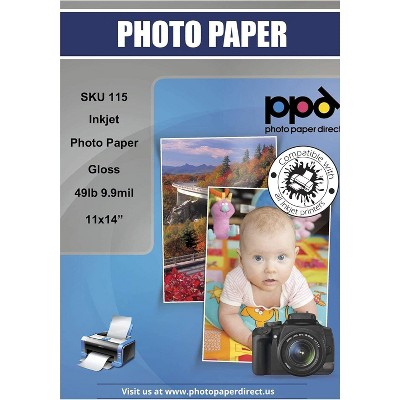 PPD Glossy Photo Paper 11x14" 50 sheets 180 gsm for Inkjet Printers