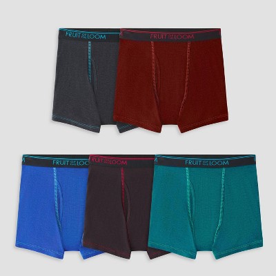 Fruit of the Loom Boys' 7pk Striped Boxer Briefs - Colors May Vary XL