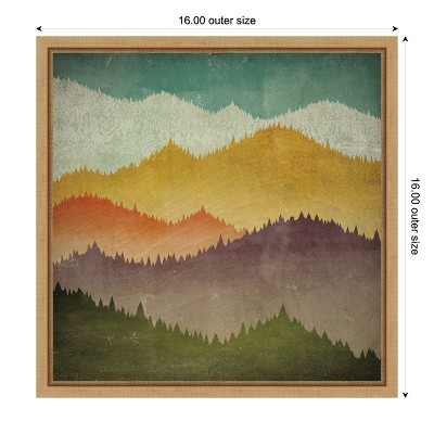 Ryan Fowler Mountain View Multicolor Framed Canvas Print
