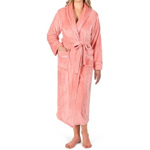 PAVILIA Fleece Robe For Women, Plush Warm Bathrobe, Fluffy Soft Spa Long Lightweight Fuzzy Cozy, Satin Trim - 1 of 4