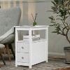 Infurnic Utility Storage Cabinets Modern Sturdy Wood Structure, Convenient for Living Room, White, 11.75"*23.75"*24" - 2 of 4