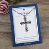 Anna-Kaci Gunmetal Crystal Cross Fashion Necklace with Message Card Envelope Jewelry Gift - 3 of 4