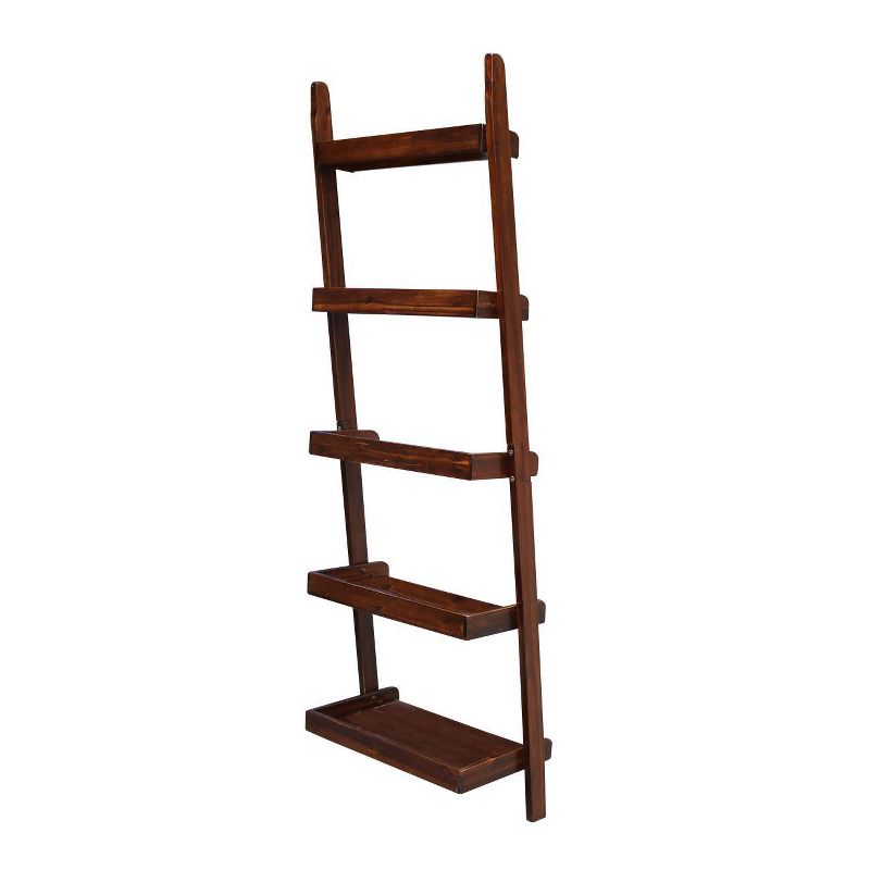 Set of 2 75.5" 5 Shelf Leaning Bookcases - International Concepts, 6 of 10