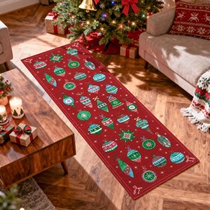 Christmas Living Room Rug Xmas Festive Decor Rug Washable Area Rug Soft Low Pile Non-Slip Area Rug for Bedroom - 1 of 4