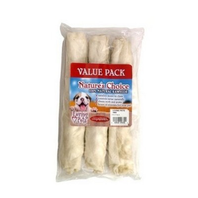 Loving Pets Nature's Choice 10 Inch White Retriever Rolls (3 Pack)