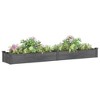 vidaXL Garden Raised Bed Grey Solid Fir Wood, Non-woven fabric - 94.5" x 17.7" x 9.8" - Gray - 3 of 4