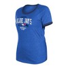 MLB Toronto Blue Jays Women's Heather Bi-Blend Ringer T-Shirt - 3 of 4