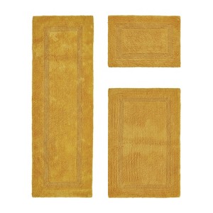 Lux Premium 100% Cotton  Ultra-Soft Tufted Solid Reversible 3 Piece Bath Rug Set, Water-Absorbent, Durable, Machine Washable Bathroom Rug - 1 of 4