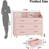 Jojoka Wood Dresser for Bedroom, 6 Drawer Dresser with LED Lights & Charging Station - 2 of 4