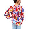 Women's Abstracted Swirl Peasant Top - Jade - 2 of 3