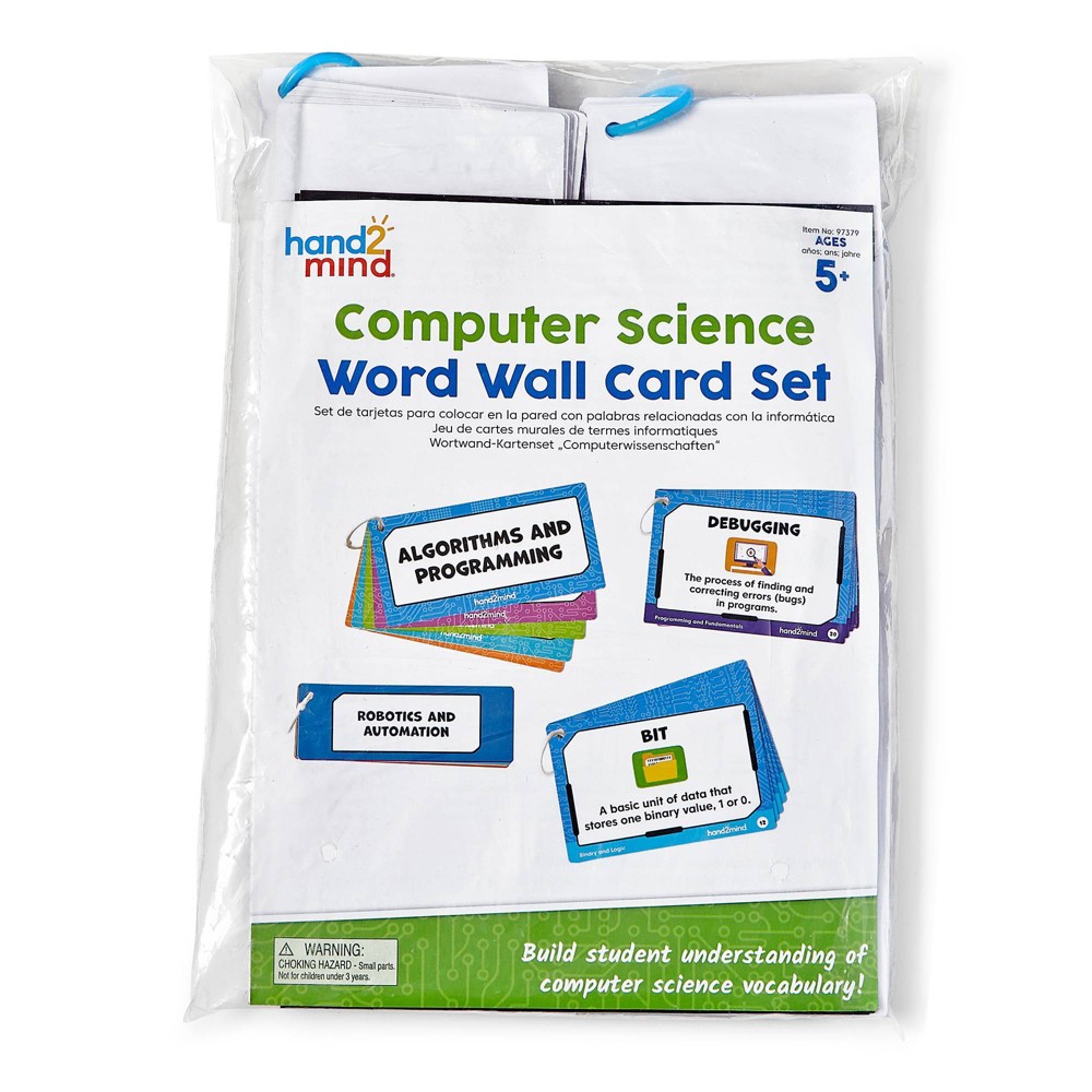 Hand2Mind Computer Science Word Wall: Educational Reading & Writing Kit for K-9th Grade
