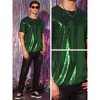 Lars Amadeus Men's Short Sleeves Crew Neck Nightclub Party Sequin T-Shirts - 4 of 4
