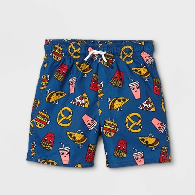 Image of Baby Boys' Food Truck Print Swim Trunks - Cat & Jack™ Blue 12M