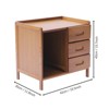 YIYIBYUS Bedside Cabinet with 3 Drawers Modern Bedside Nightstand- Tea Color - 3 of 4