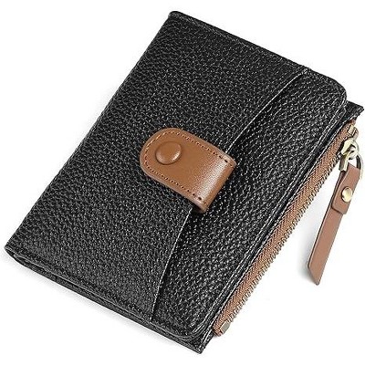 BEAFUP Small Wallet Women,PU Vegan Leather RFID Blocking Bifold Zipper Pocket Card Holder with ID Window