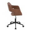 TiramisuBest Contemporary Black & Brown Faux Leather Low-Back Task Chair, Adjustable Height, 360¡ã Swivel, Indoor Use - 2 of 4