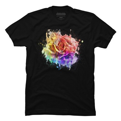 Adult Design By Humans Pride Rose Artistic Rainbow By Zedikzz T-Shirt
