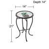 Teal Island Designs Modern Black Round Outdoor Accent Side Table 14" Wide Black Beige Mosaic for Front Porch Patio House Balcony Deck Shed - 4 of 4