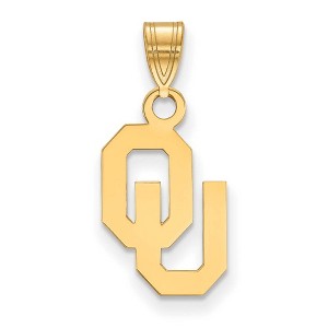 Black Bow Jewelry 14k Yellow Gold Plated Sterling Silver Oklahoma Sooners NCAA Small Pendant - 1 of 3