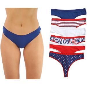 Just Intimates Cotton Panties Thong  Underwear (Pack of 6) - 1 of 4
