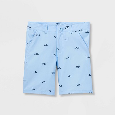 Boys' Flat Front Quick Dry Chino Shorts - Cat & Jack™ Light Blue